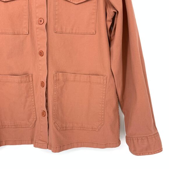 Sanctuary Women's Size M Dusty Blush Utility Jacket Front Pockets Button Down - Picture 4 of 7